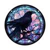Raven Stained Glass Suncatcher Window Hanging Decoration Halloween Gothic Crow Glass Ornament for Window Home Kitchen