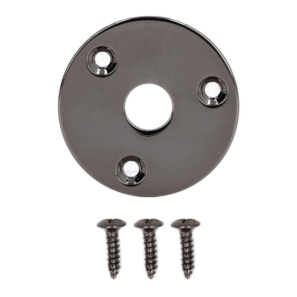 2PCS Round Guitar Jack Plate Metal Round Jack Plate Premium Output Jack Cover  For Guitar Bass