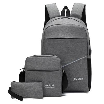 3Pcs/Set Laptop Backpack USB Charge Business Men Women Travel Shoulder Backpacks School Bag 4 Colors Fashion Bag
