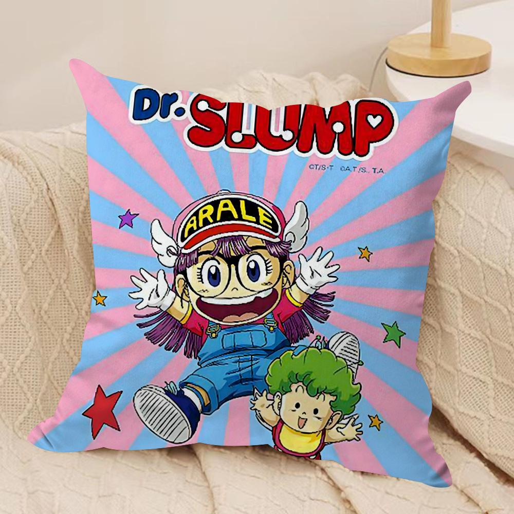 

Cartoon Dr S-Slump Arale Cushion Cover Silky Short Plush Sofa Pillow Cover Hidden Zipper Soft Dustproof Case for Home Decor 30cmx30cm