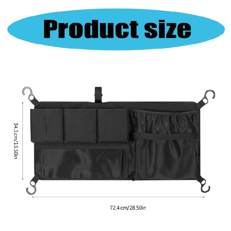 Large Capacity Mesh Cargo Storage Bag with Sorting Pockets, Black Strollers Wagon Cargo Net Wagon Accessories Organizers