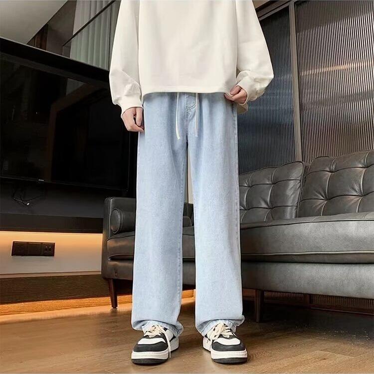 American High Street New Spring and Summer Loose Straight Jeans Men's Casual Long Pants