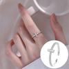 Exquisiter offener Goldring: Japanischer & Koreanischer Stil, Dünnes Band mit Diamanten besetzt, Stapelbarer & Eleganter Fingerschmuck