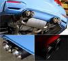 Universal Glossy 100% Real Carbon Fiber 63mm In 89mm Out Car SUV Dual Pipe Right Exhaust Pipe Tail Muffler Tip Blue