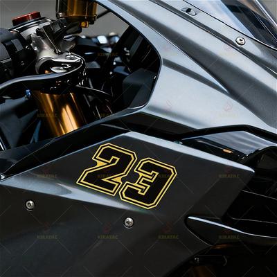 1 Stück Goldene Zahlen 0-9 Motorradaufkleber Wasserdicht DIY für Motorradhelm Kraftstofftank Windschutzscheibe Autofenster Fahrrad Vinylaufkleber