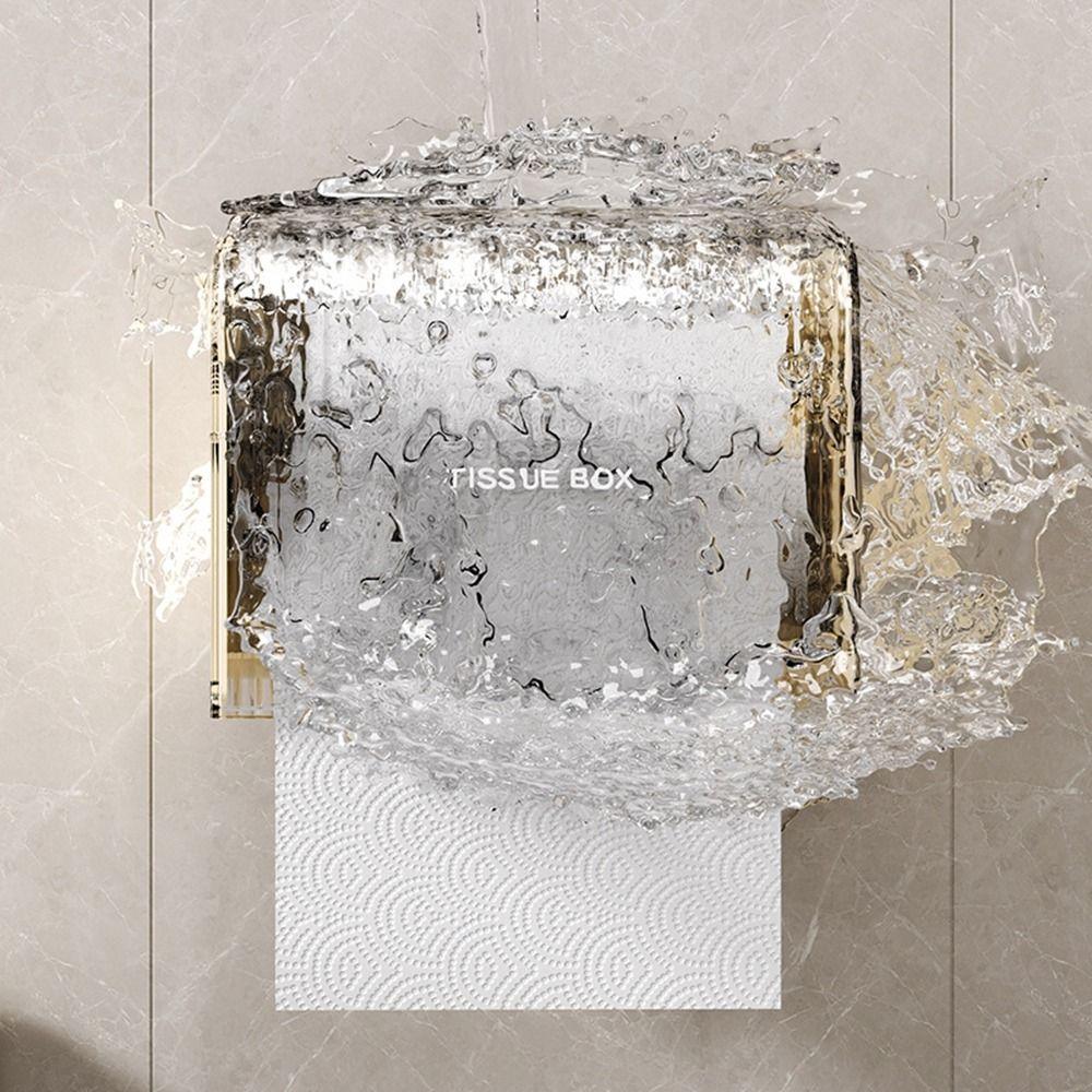 Non-Punching Tissue Storage Box Plastic Paper Towel Rack Light Luxury Toilet Paper Rack  Bathroom