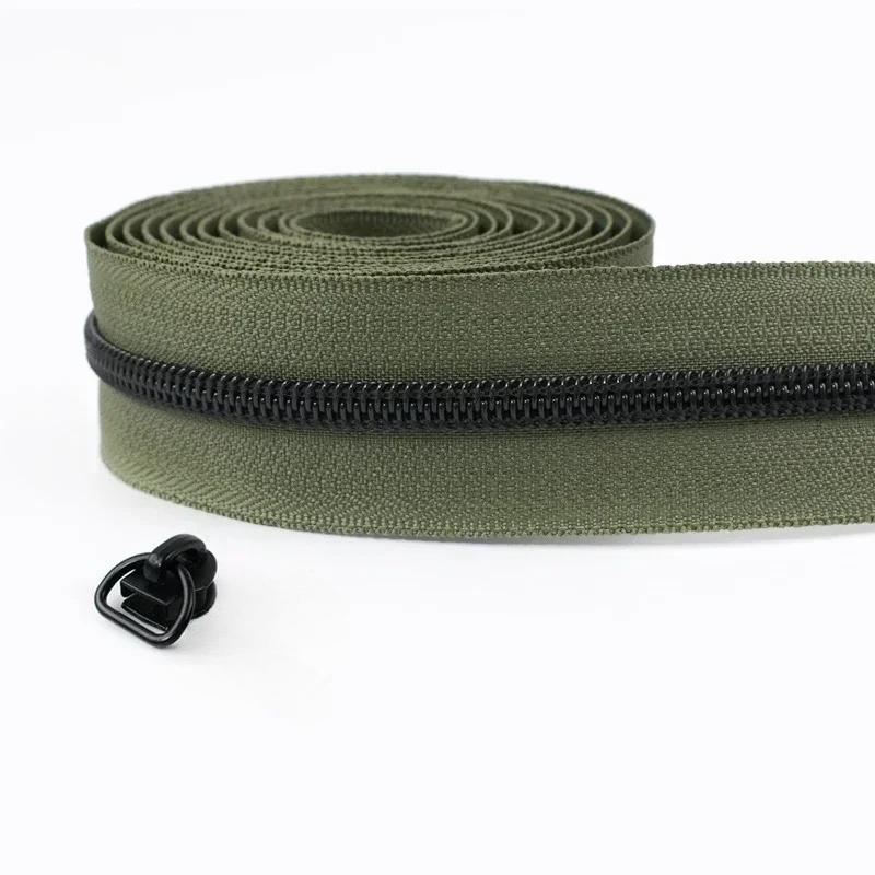 1-5M 5# Meetee Nylon Zippers with Zip Puller Sliders Bag Jacket Zips Tape By The Meter Plastic Coil Zipper Sewing Accessories