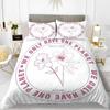 Alphabet Flower Duvet Cover Set Microfiber Flowers Be Your Best Pattern Bedding Set For Teens Girls King Size Soft Quilt Cover