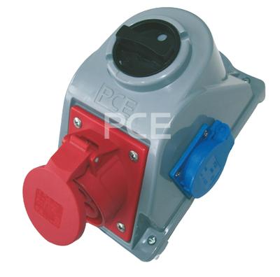 Gniazdo Stałe Z Wyłącznikiem 0-1 16A 4P 400V + 2P+Z 230V IP44 COMBOPOL PCE 96061441W