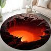 3D Optical Illusion Crack Vortex Round Carpet, Deep Hole Visual Difference, Stereoscopic Impact, Bedroom Leisure Area Carpet