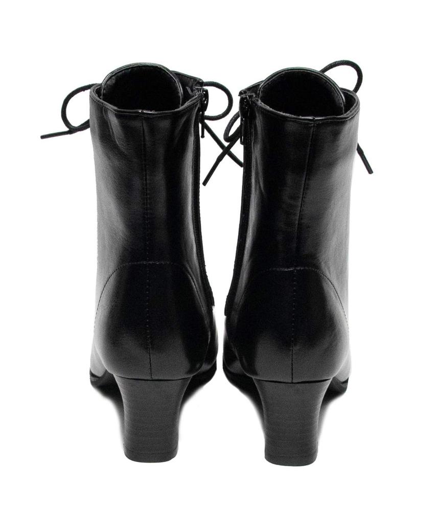 Boots for Side 8 [KYOETSU] Hakama, Lace-up, Zipper, Holes, Short, Women's (22.5cm, Black)