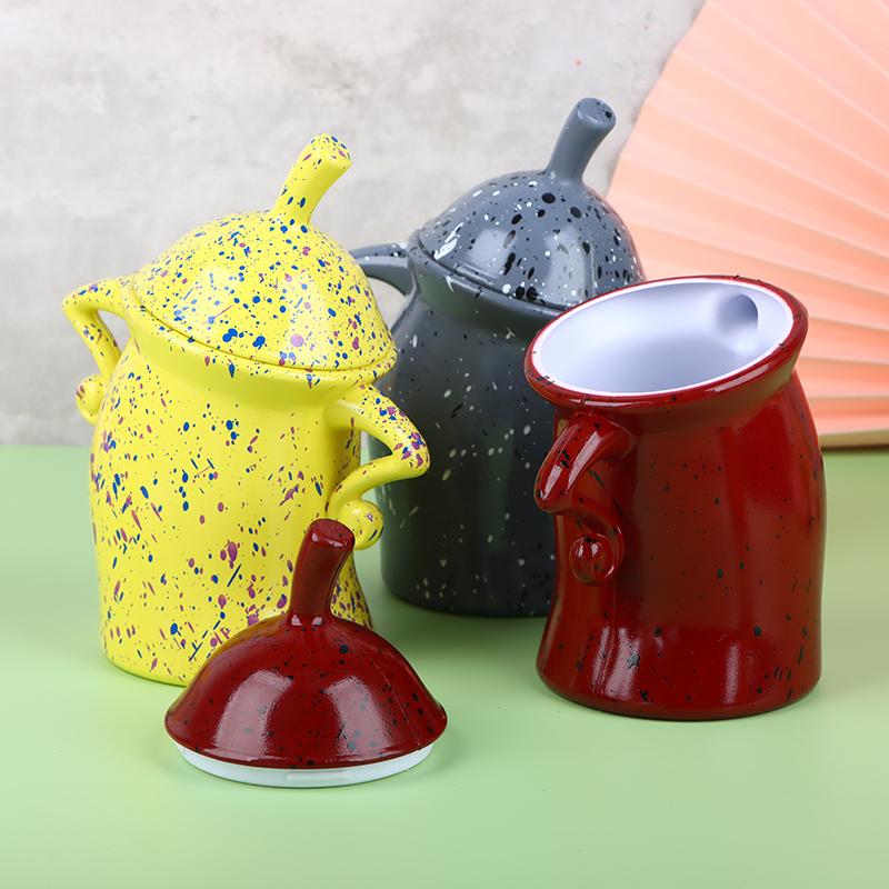 2023 Canister With Attitude Jars Akimbo Crooked Body Mugs Cute Hipster Resin Jars Airtight Bottle Home Decor Anthropomorphic Jar