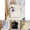 Casual Nylon Student Backpack With Embroidery And Air Cushion Straps For Middle School Girls And Boys