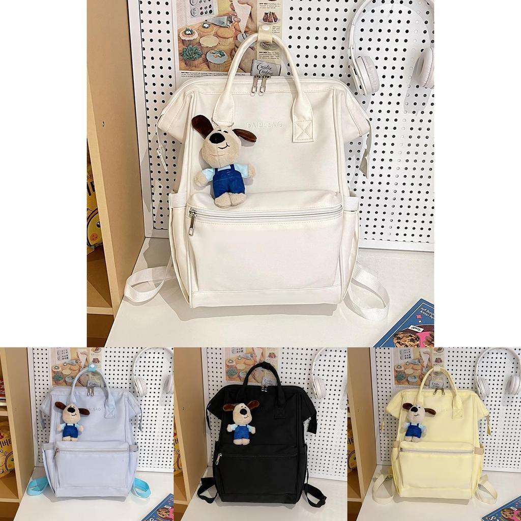 Casual Nylon Student Backpack With Embroidery And Air Cushion Straps For Middle School Girls And Boys