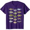 Kids Fish Species Biology Types of Freshwater Fish Fishing T-Shirt