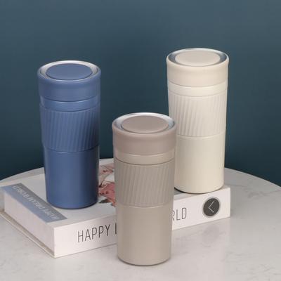 Silicone Set Cup Simple Straight Cup with Tea Net Stainless Steel Business Thermos Cup