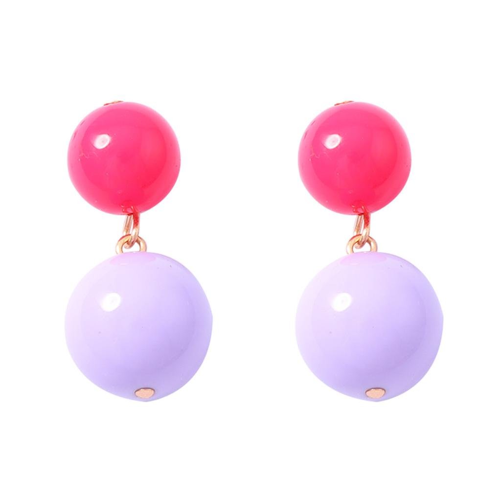 Fashion Trend Macaron Contrast Color Bead Earrings Simple Personality Age Reduction Daily Commuter Party Versatile Woman