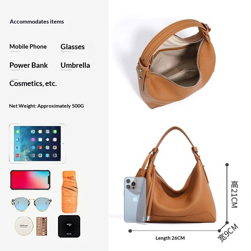 Girls Design Sense Leather Shoulder Bag Versatile Large Capacity Women's Office Workers Handbag Female Hobo Bag