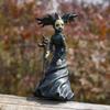 1pc Halloween Witch Statue,Hand-Painted Gothic Guardian for Home & Mantel, Retro Magician Resin Figurine, Dark Fantasy Collectible