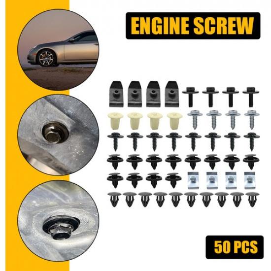 For Lexus Toyota Bolts Body Under Engine Cover 50x Plastic & Metal Fasteners