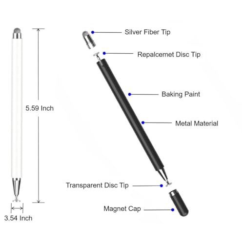 Capacitive Stylus Pen with Disc Tip for Fire Max 11 Tablet  HD 10 8 7 Kids Edition Tablets  iPad  iPhone  Samsung Android Touchscreen Devices  High P