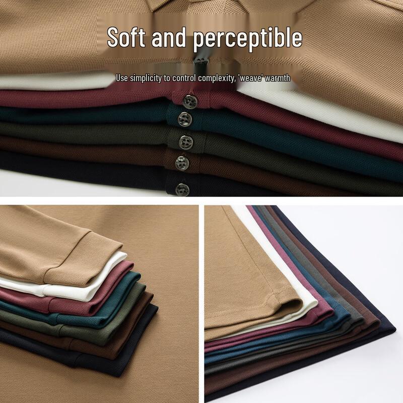 MONTAGUT Pánské luxusní měkké polo triko s dlouhým rukávem