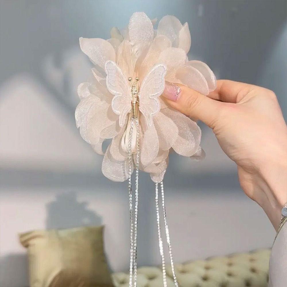 Puffy Tassel Hair Claws Feather Flower Updo Shark Clips Fashion Hair Accessories  for Women Girls