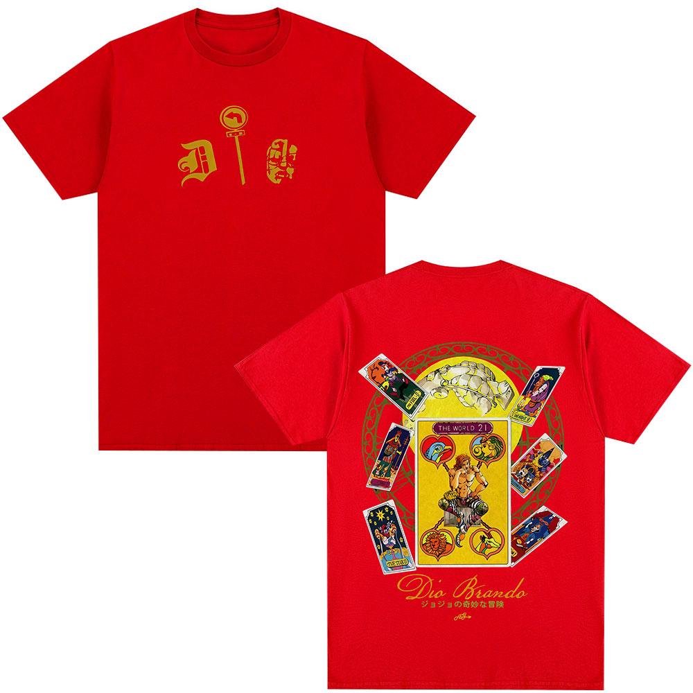 

Anime Jojo Bizarre Adventure Dio Brando The World T Shirts Unisex Clothing Casual Cotton Short Sleeves Oversized Tshirt Streetwear S