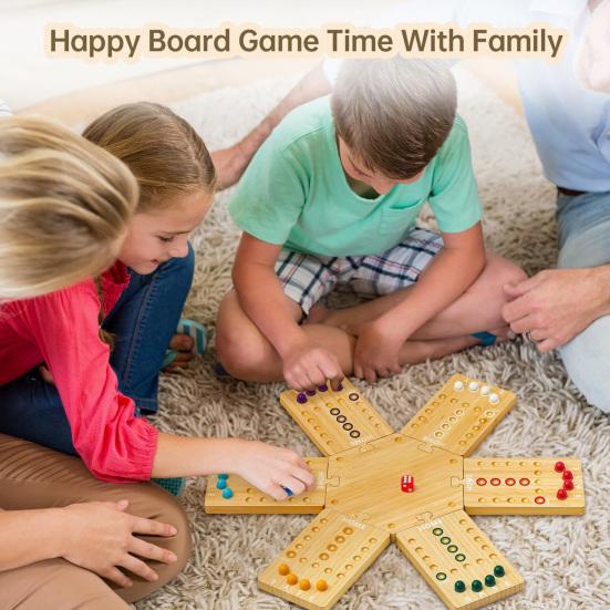 Marble Board Game Kit Eco-friendly Compact Portable Easy to Use Classic Strategy Wooden Board Game Entertainment Tool