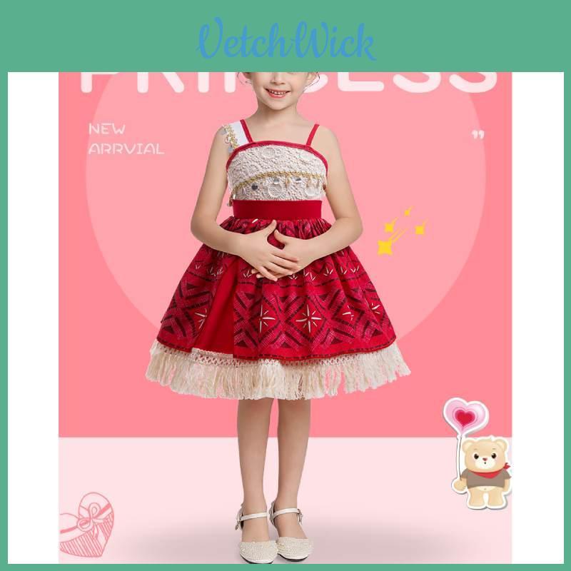 Moana Cosplay Dress For Girls With Fluorescent Fabric Kids Princess Costume For Birthday Gift