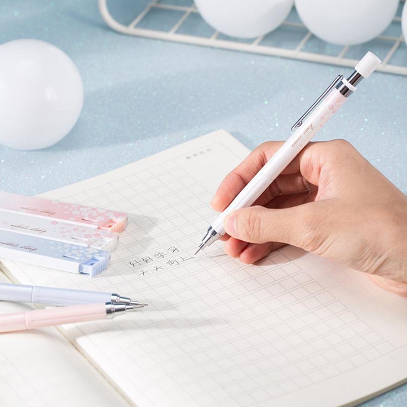 

6 шт./набор 0,5 мм вишневый цвет механические карандаши со стержнями для карандашей пресс-ручка 6PCS