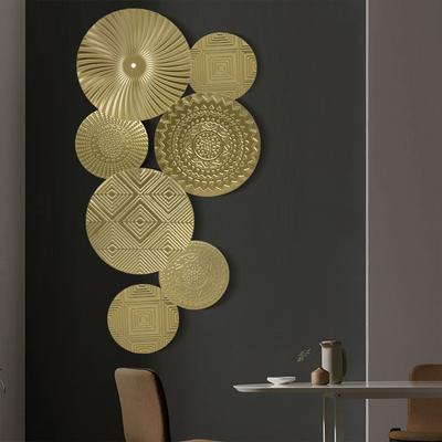 1 ADET Metal Dekor Disk Kolay Kurulum Duvara Asılabilir Lüks Altın Disk İskandinav Çoklu Seçenekler Mevcut