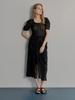 MUSE BY ROSE Fia Lace Drape Skirt (Black)