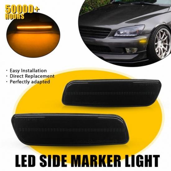 For Lexus 1998-2005 GS300 Base Front Bumper Side Marker Signal Lights Amber 2X A