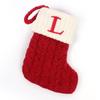 With Red Letter Knitting Stockings Yarn Hanging Ornament Christmas Socks  Xmas