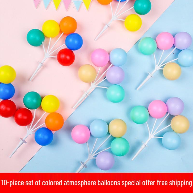 Colorful Retro Balloon Cake Topper - Large Round Balls for Birthday Dessert Table Decoration