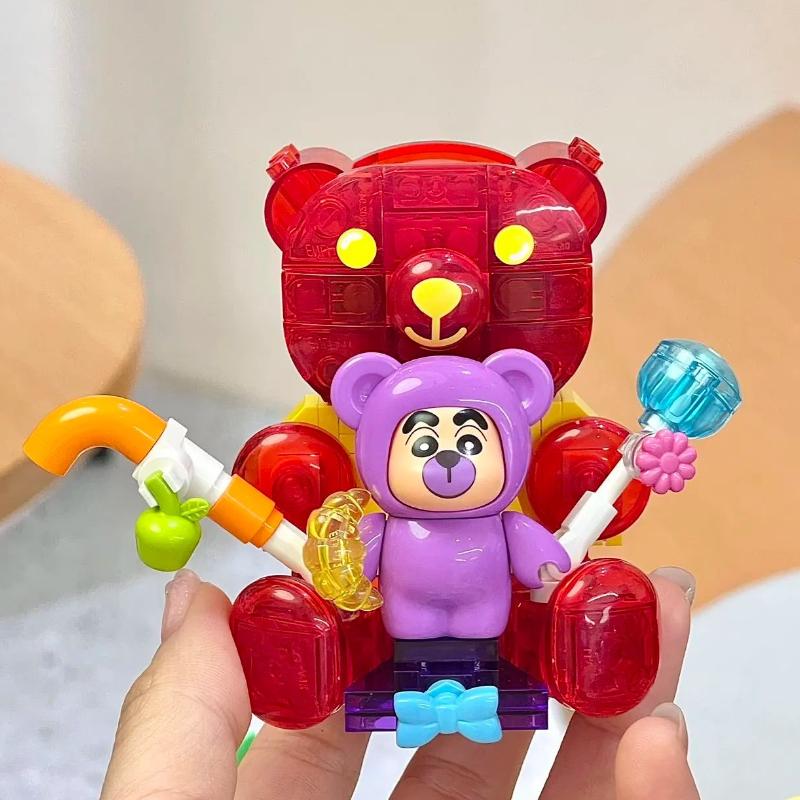 Keeppley New Crayon Shinchan Building Block Cartoon Toy Crocodile Mountain Desktop Ornament Collection Children'S Puzzle Gift