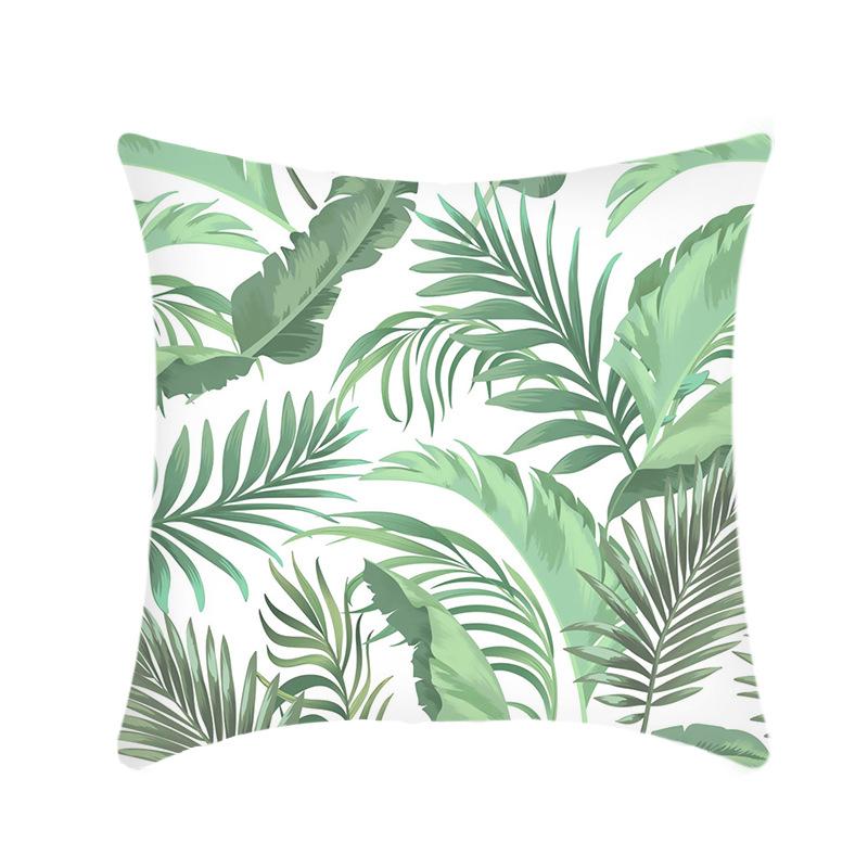 Plush Car Pillow Ins Simple Green Plant Sofa Living Room Pillow Case Home Cushion