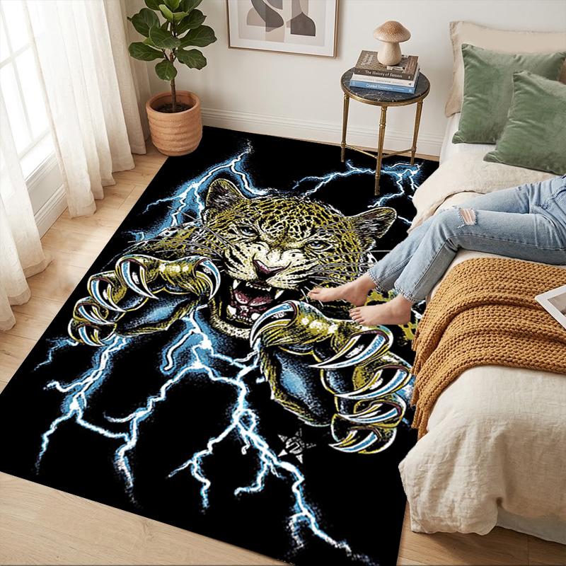 Thunder Leopard Living Room Nonslip Area Rug Soft Carpet For Bedroom Game Playroom Sofa Office Home Decor Doormat Christmas Gift C926820