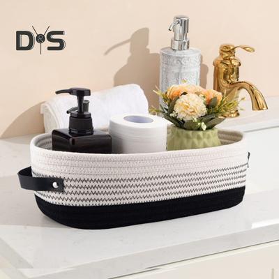 Woven Storage Basket with Handles Large Capacity Strong Load-bearing Multipurpose Toys Rectangular Decorative Basket