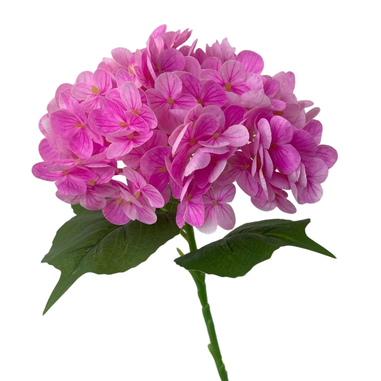 

Artificial Hydrangea Flower Stem Realistic Silk Floral Arrangement for Home Office Wedding Party Decor Without Vase One Size рожевий