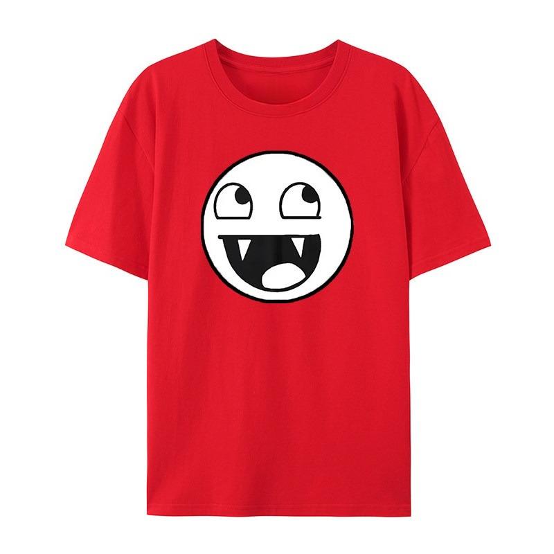 Trendy Classic and Fun Face Emojis Blue Casual Tshirts Mens and Womens Luxury Brand Tops