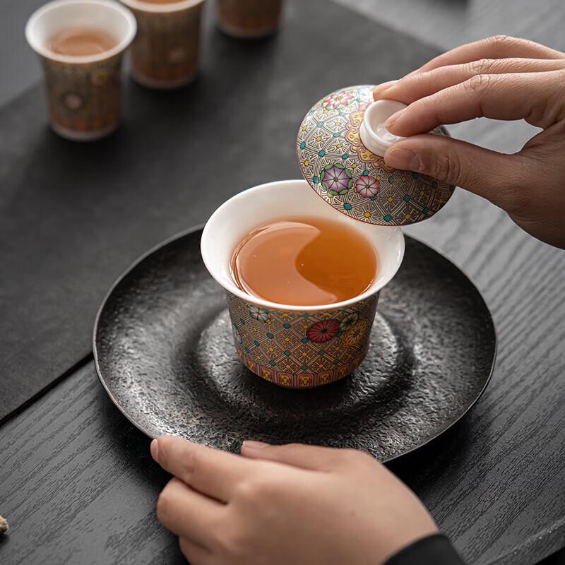 Master Zheng Wenqiang Ceramic Cloisonné Kung Fu Tea Set