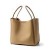 The First Layer Of Cowhide Vegetable Basket Bag, Bucket Bag, Simple And Large-Capacity Leather Single Shoulder Oblique Span Handbag.