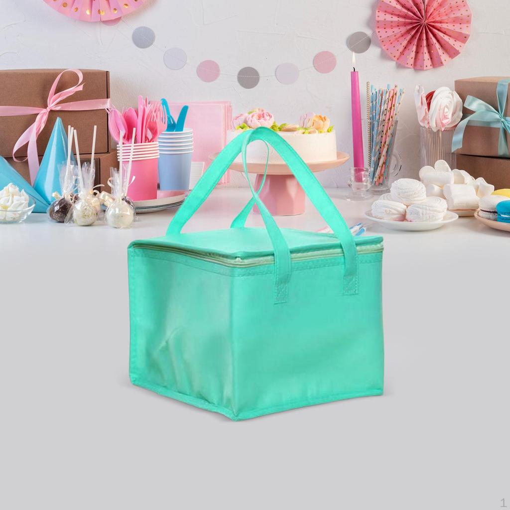 Insulated Lunch Bag Thermal Zipper Picnic Cake Transport Food Delivery Tote