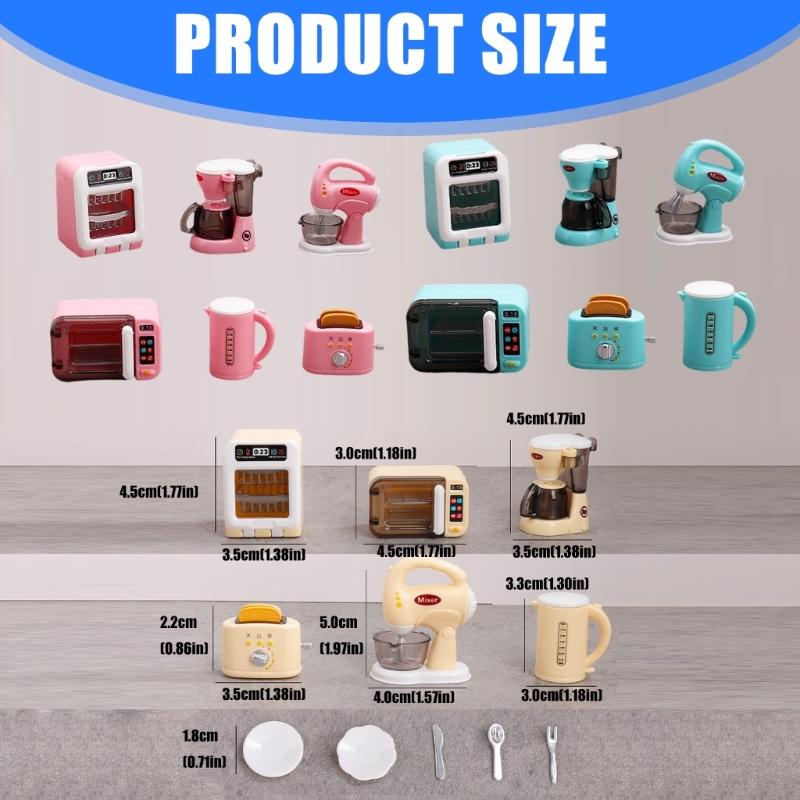 11Pcs Miniature Dollhouses Kitchen Appliances Set Realistic ABS Toy Accessories For Kids Pretend Play