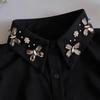 Lapel Fake Collar Women Detachable Collars  False Collar Woman Diamond Pearl Necktie Kraagje Nep Dames Clothing Accessories