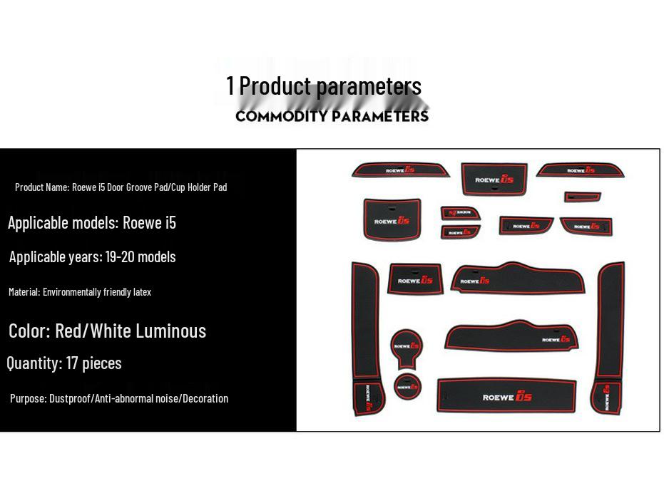 21 Roewe I5 Cup Holder and Door Slot Mat for Interior Decoration