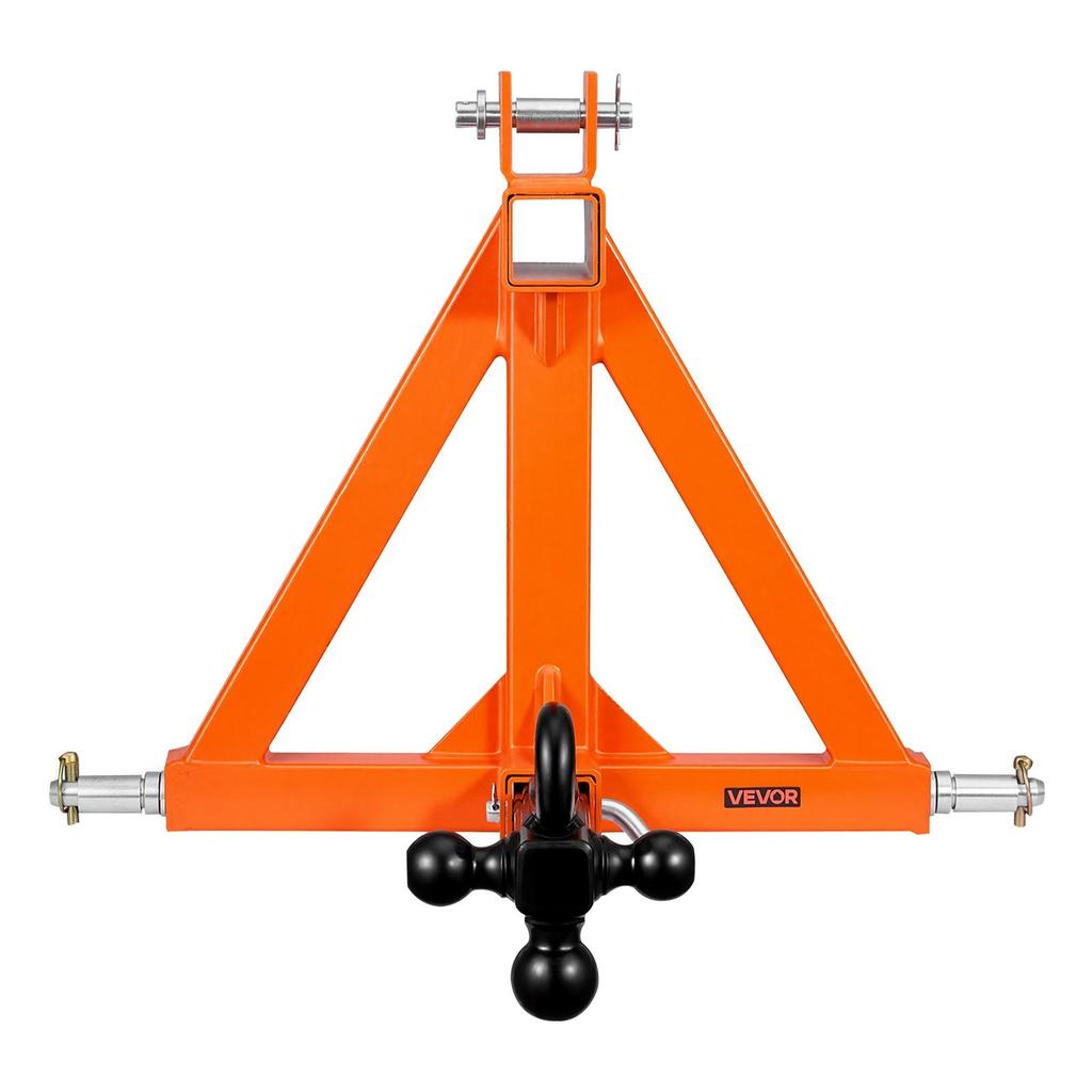 3 Point Trailer Hitch with 50.8mm Receiver, 3 Pt Quick Hitch with 3 Trailer Balls, Tractor Tow Drawbar Adapter for Category 1, Kubota, Mahindra, Ford,