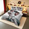Baseball Player Illustration Bedding Set (1 Duvet Cover, 2 Pillowcases, Duvet Not Included)